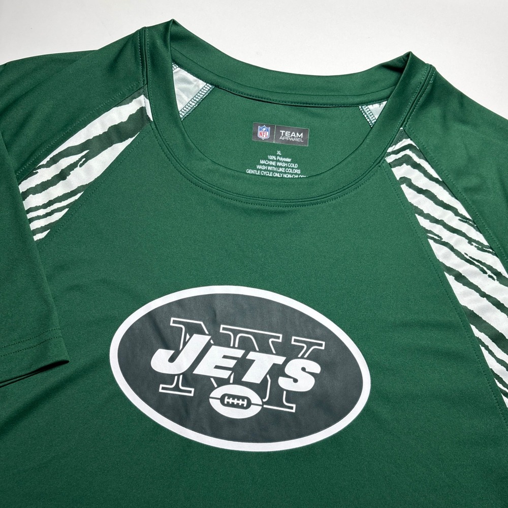 New York Jets Zubaz NFL Team Apparel Zebra Mens XL Green Performance T-Shirt New